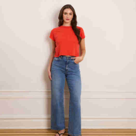 Francois High Rise Wide Leg Jeans Indigo