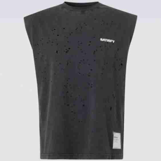 Mothtech Muscle Distressed Cotton T Shirt