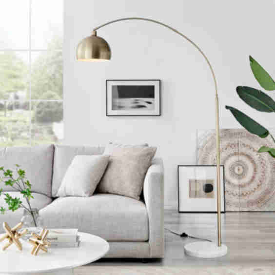 Holton Mid Century Style Metal Arc Floor Standard Lamp by George Oliver