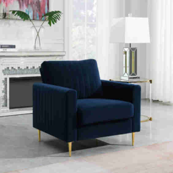 Lotsee 84cm Wide Tufted Velvet Armchair
