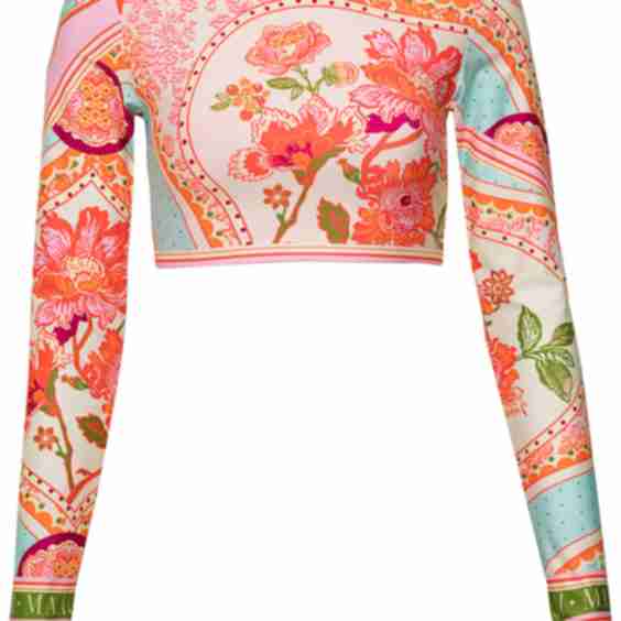 Spectacle Long Sleeve Crop Top Bikini Top
