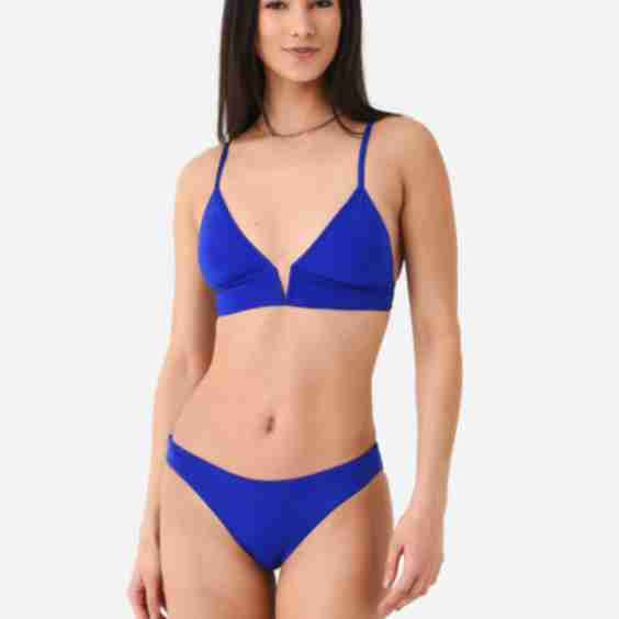 Cobalt Parade Long Line Triangle Bikini Top