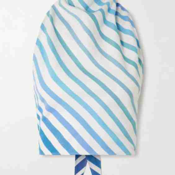 Striped Cotton Blend Halterneck Top
