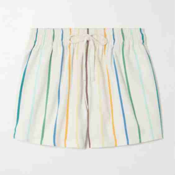 Striped Cotton Blend Shorts