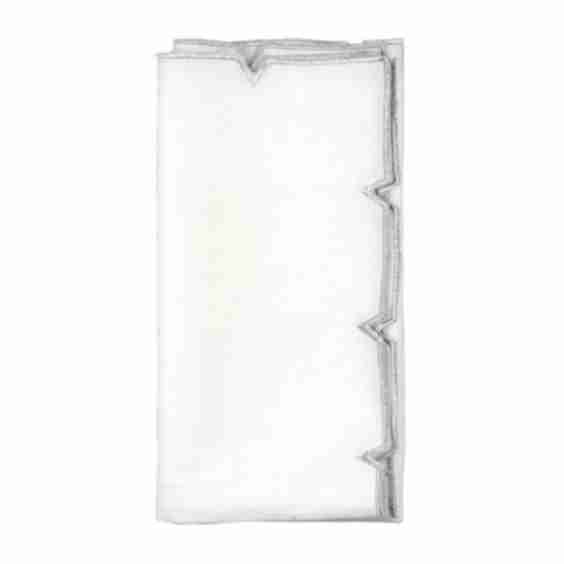 Divot Napkin in White & Silver, Set of 4