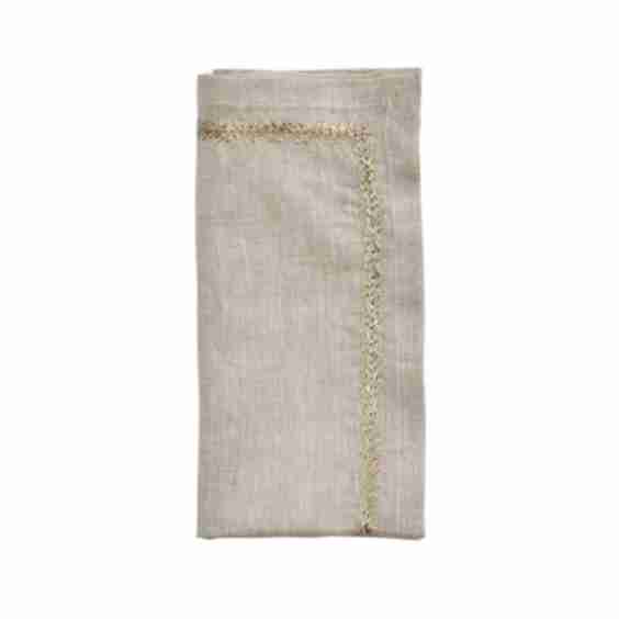 Jardin Napkin in Natural, Gold & Silver, Set of 4