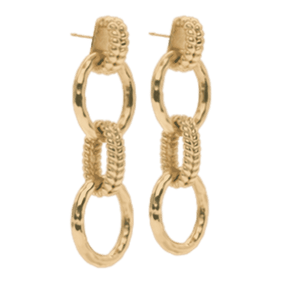 Cleopatra Regal Double Link Earrings In Gold