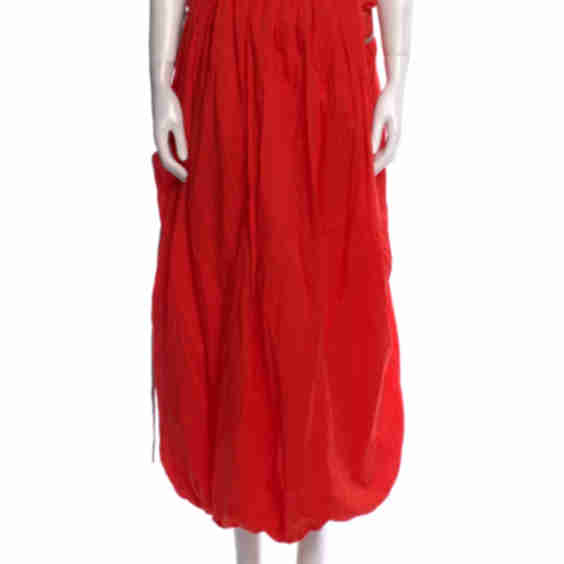 Ruffle Embellishment Midi Length Skirt