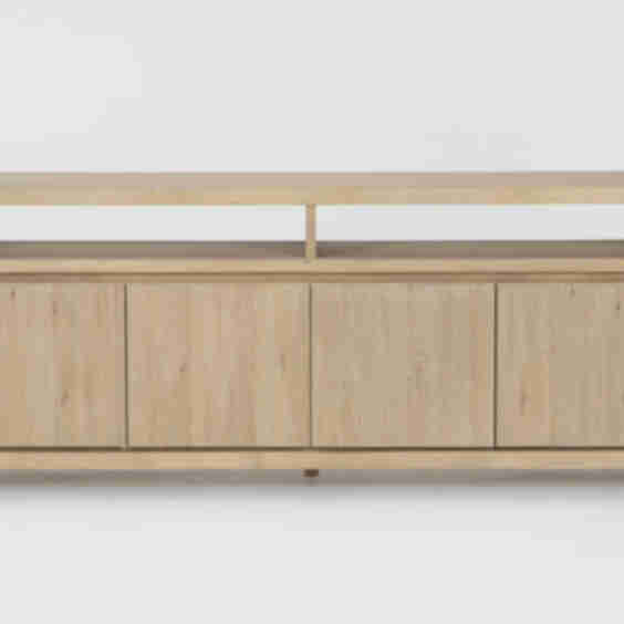 Nate Berkus x Jeremiah Brent Voyage 80" Modern Oak TV Stand with Doors and Shelves