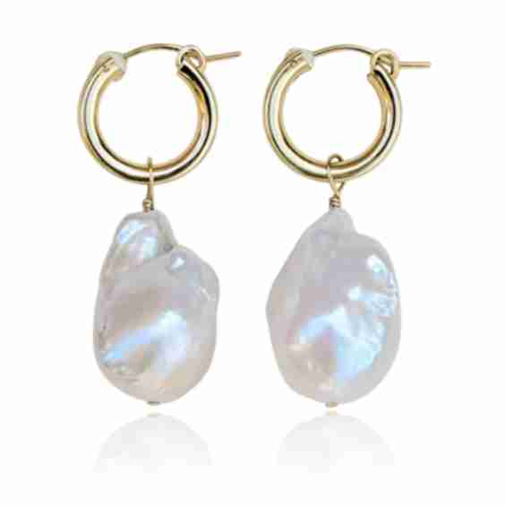 Daphne Large Baroque Pearl Gold Filled Earrings