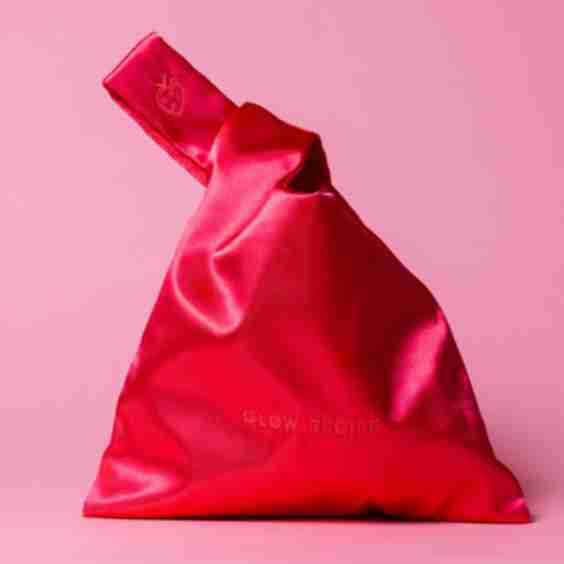 Strawberry Satin Knot Bag