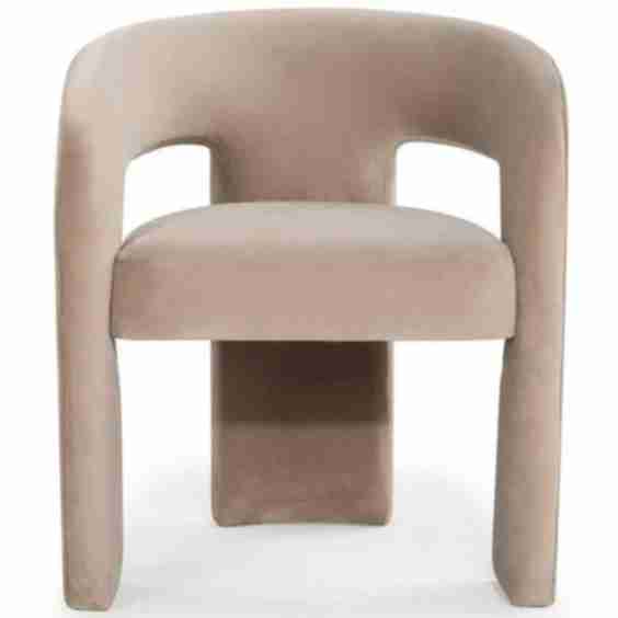 Catharia Velvet Dining Chair in Brown