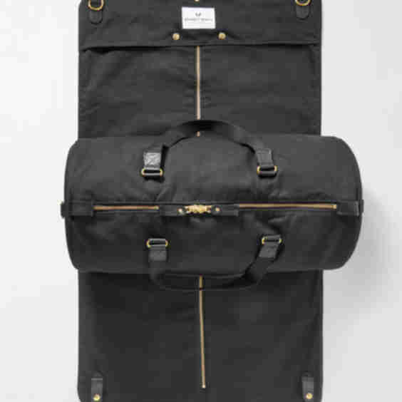Leather-Trimmed Cotton-Canvas Suit Carrier and Holdall