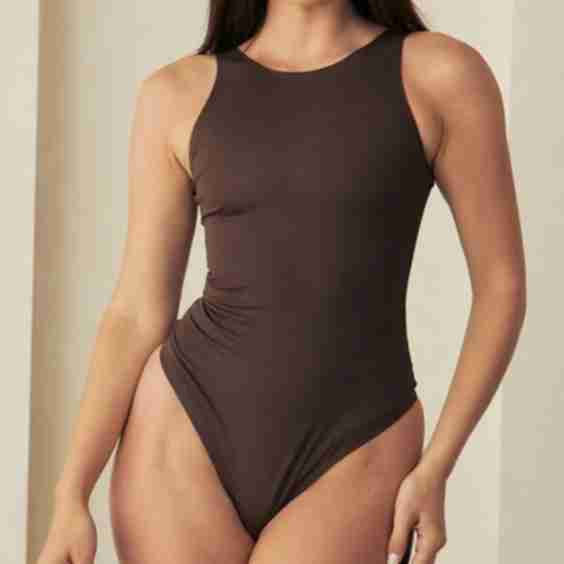 High Neck Hourglass Shapewear Thong Bodysuit