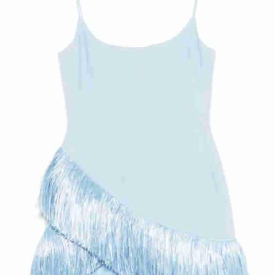 Raffia Fringe Trim Mini Dress
