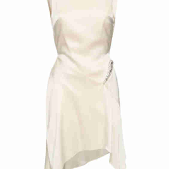 Embellished Satin Mini Dress