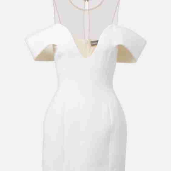Off-Shoulder Wool Minidress