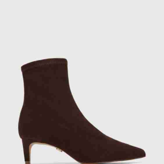Joan Suede Leather Kitten Heel Ankle Boots