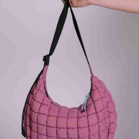 Dumpling Mulberry Quilted Crossbody Bag