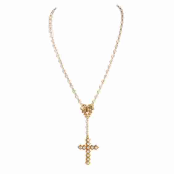 Cross Vine Rosary Necklace 