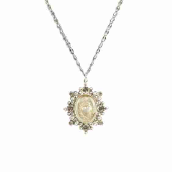 Oval Cloister Sacred Heart Charm Necklace