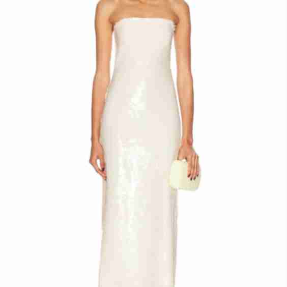 Sequin Strapless Midi Dress