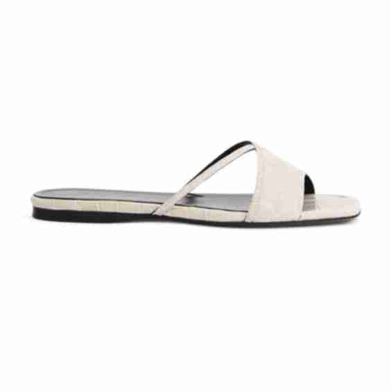 Fiji Croc Effect Leather Sandals