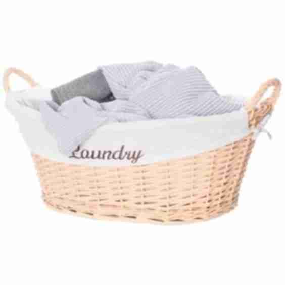 Willow Laundry Hamper Basket With Liner Side Handles