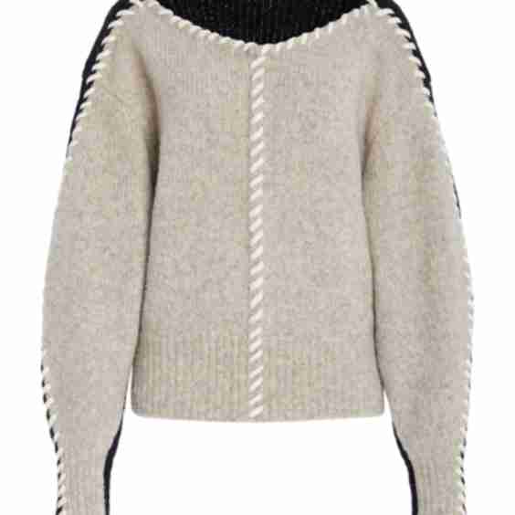 Whip-Stitched Wool-Blend Knit Sweater