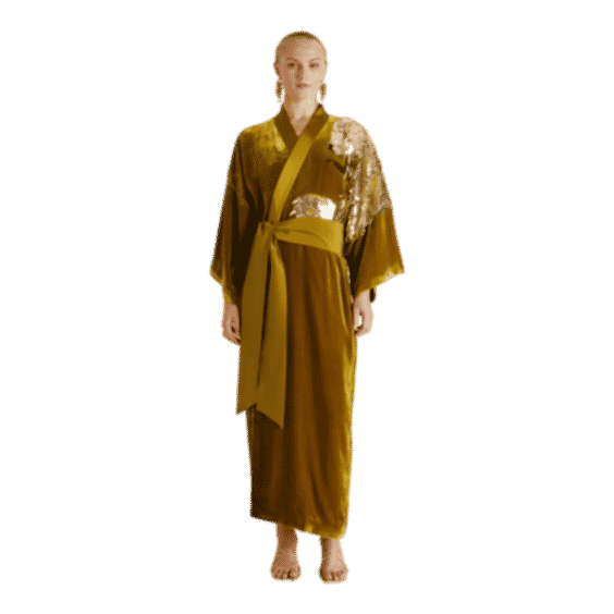 Queenie August Gold Embellished Robe