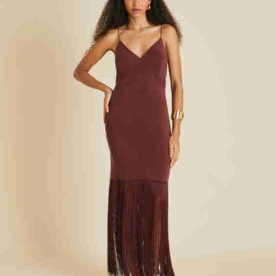 Zoya Fringed Slip Dress