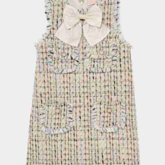 Girl's Texas Hold 'Em Sleeveless Tweed Dress