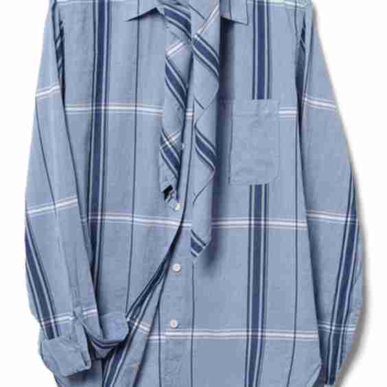 Work Shirt In Vestige Japanese Chambray With Matching Scarf