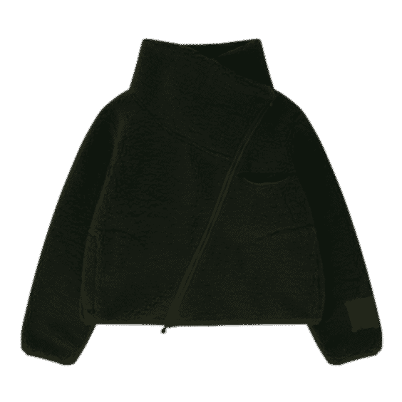OLIVE ASYMMETRIC ZIP UP