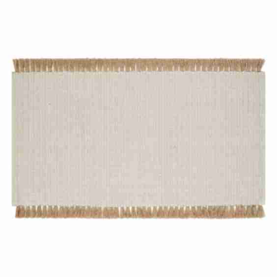 Cotton Jute Accent Rug with Tassels 27" x 45"