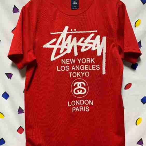 STUSSY MESH PULLOVER JERSEY SCREEN PRINTED LOGO