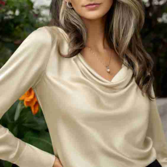 Claudia Silk Cowl Neck Blouse