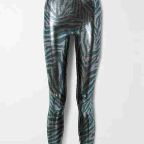 Power Metallic Zebra-Print Leggings
