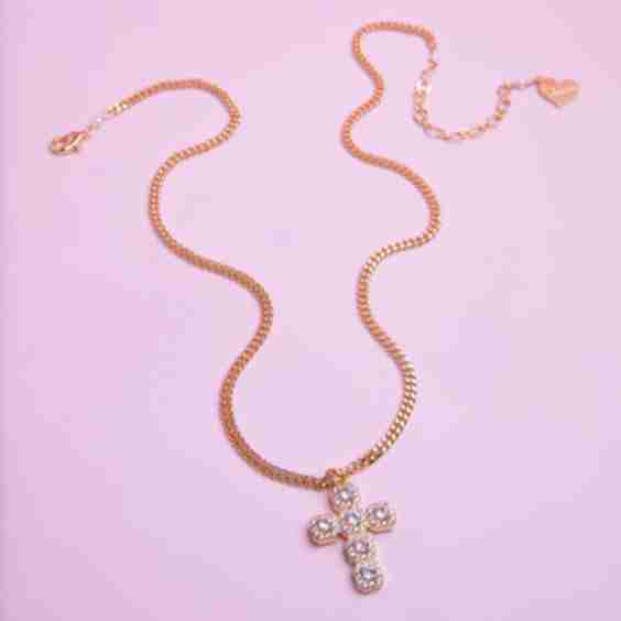 Cushion Cut Cross Necklace