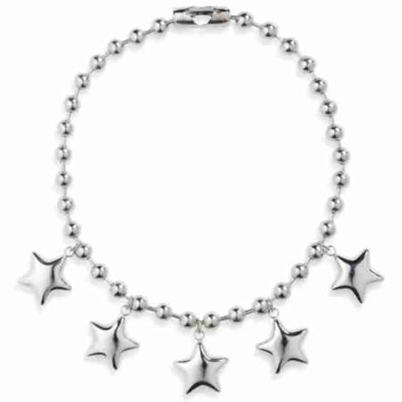 Bubble Five Star Ball Chain Necklace