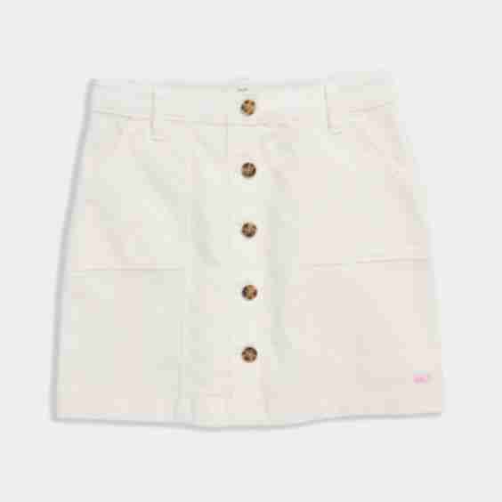 Corduroy Button-Front Skirt