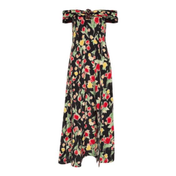 Freya Floral Silk Midi Dress