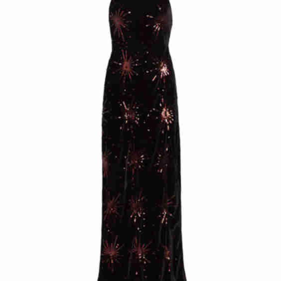 Starburst Sequin Velvet Gown