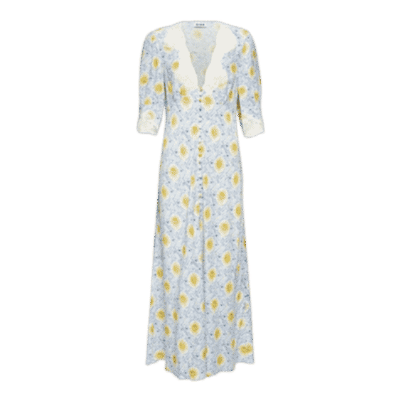 Simone Starfish-Jacquard Lace-Trim Midi Dress