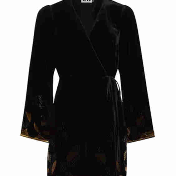 Iris Velvet Deco Wrap Minidress