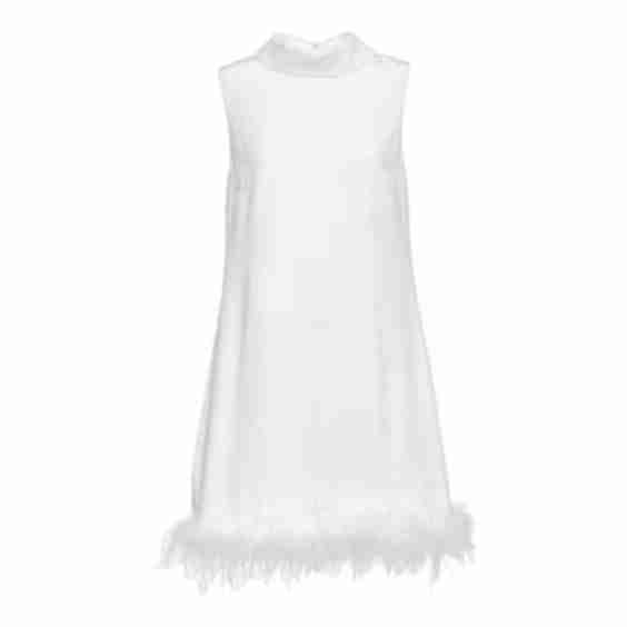 Bridal Candice Feather-Trimmed Minidress