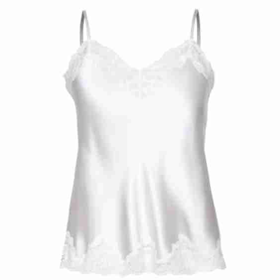 Morgan Lace Spaghetti Silk Camisole In Ivory