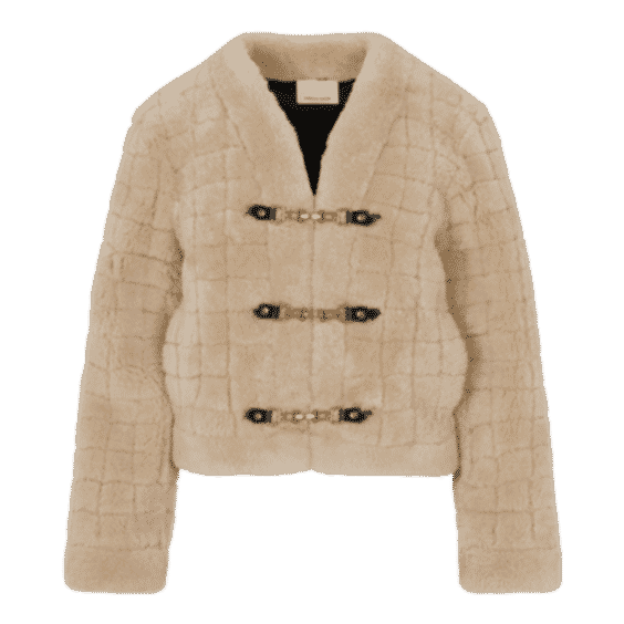 Quilted Stitch Shearling Jacket