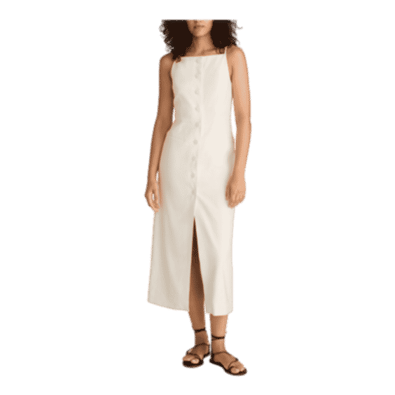 Structured Button Front Midi Dress