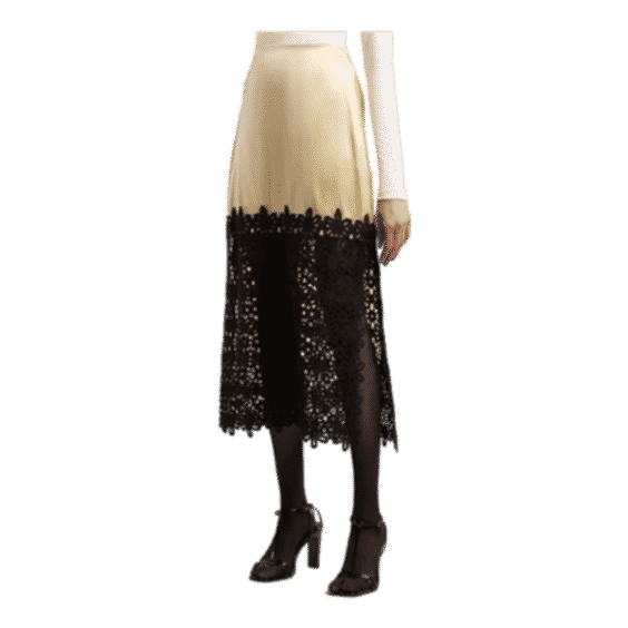 Double Face Charmeuse Lace Skirt